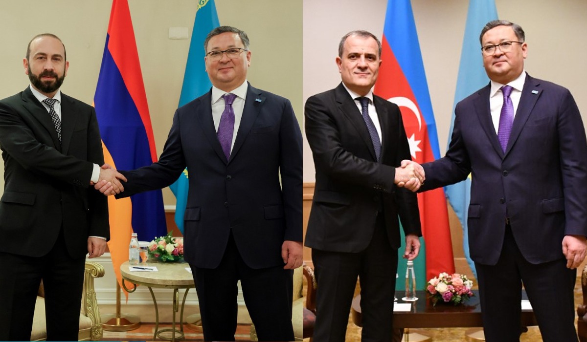 Armenian, Azerbaijani FMs discuss peace deal at a meeting in Kazakhstan